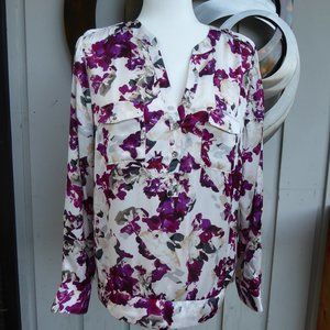 Women's Smocked silky casual top, size M petite